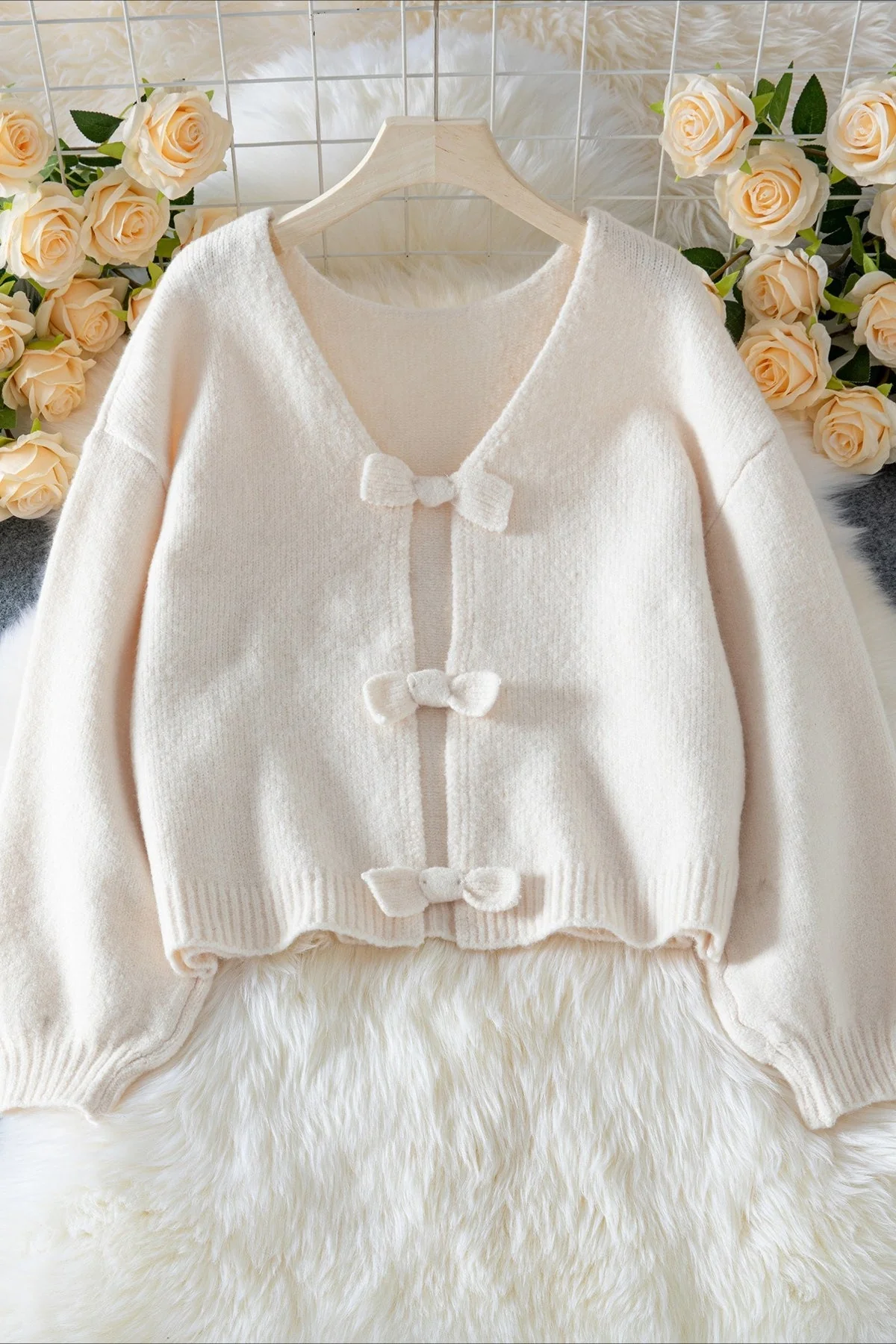 Backless Bow Tie Knit Sweater - Image 16