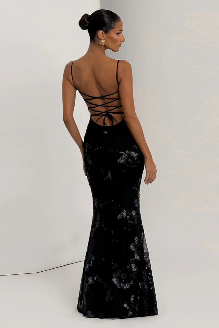 Backless Floral Tie-Up Maxi Dress - Image 6