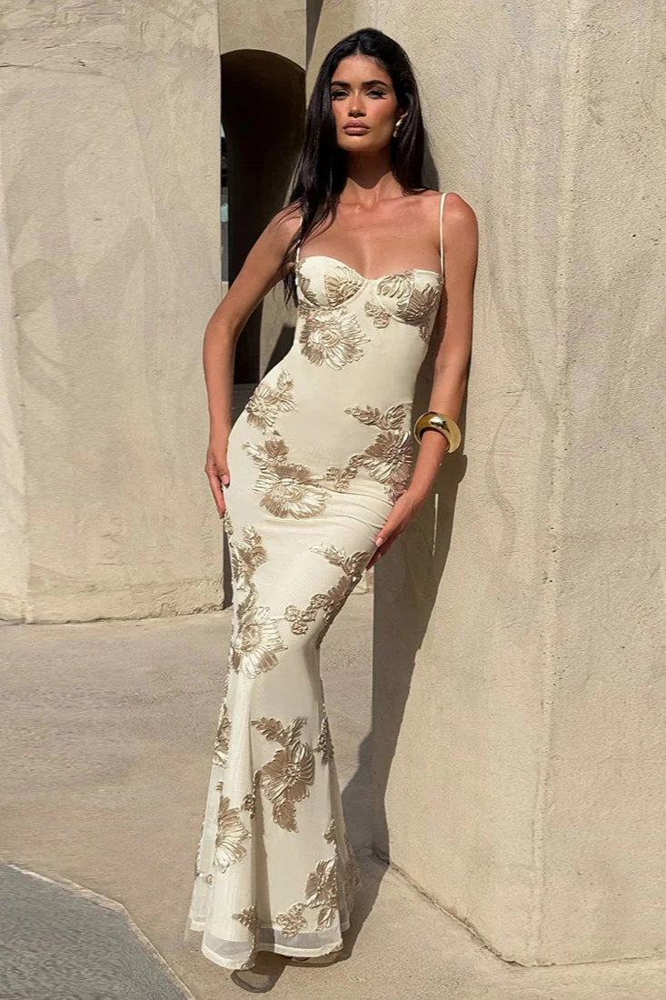 Backless Floral Tie-Up Maxi Dress - Image 8