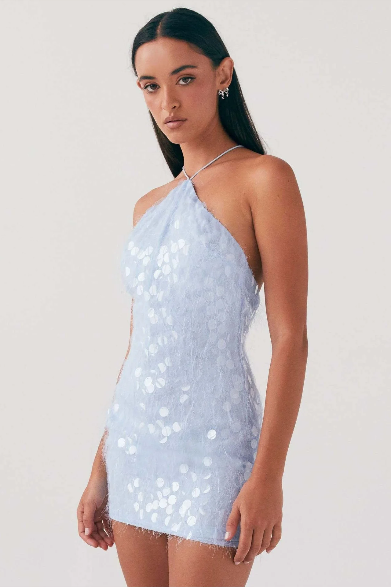 Backless Halter Sequin Lace Up Party Dress - Image 2