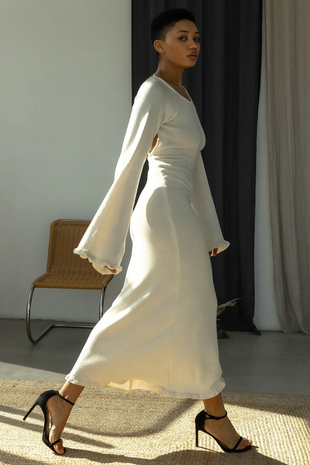 Backless Tie Maxi Sweater Dress - Image 9