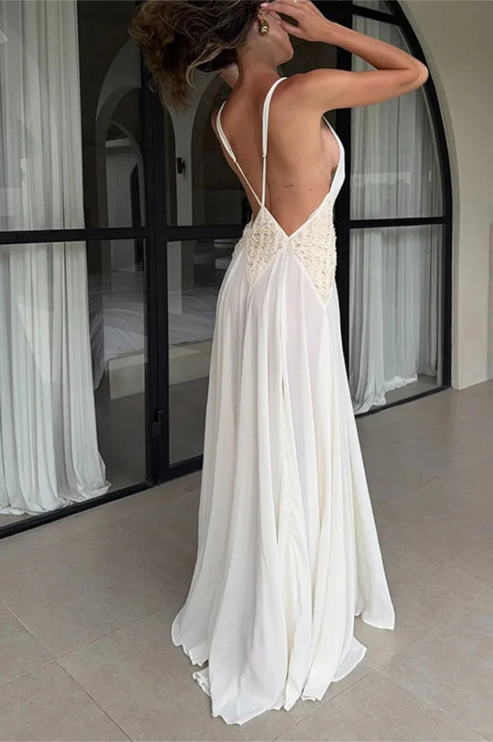 Backless V-Neck Boho Dress - Image 6
