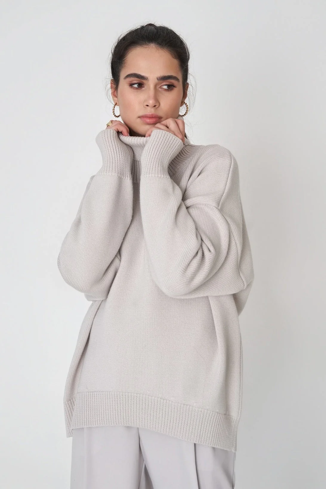 Basic Solid Knit Turtleneck Sweater - Image 15