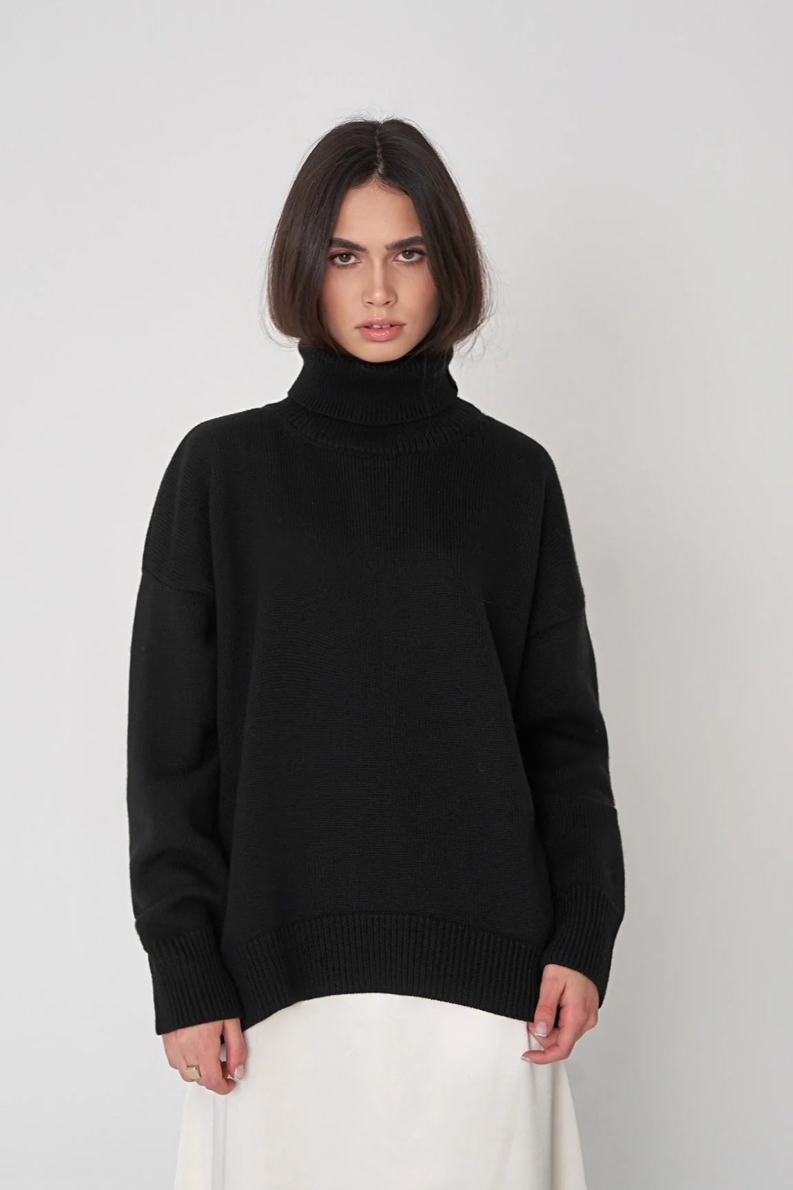 Basic Solid Knit Turtleneck Sweater - Image 17