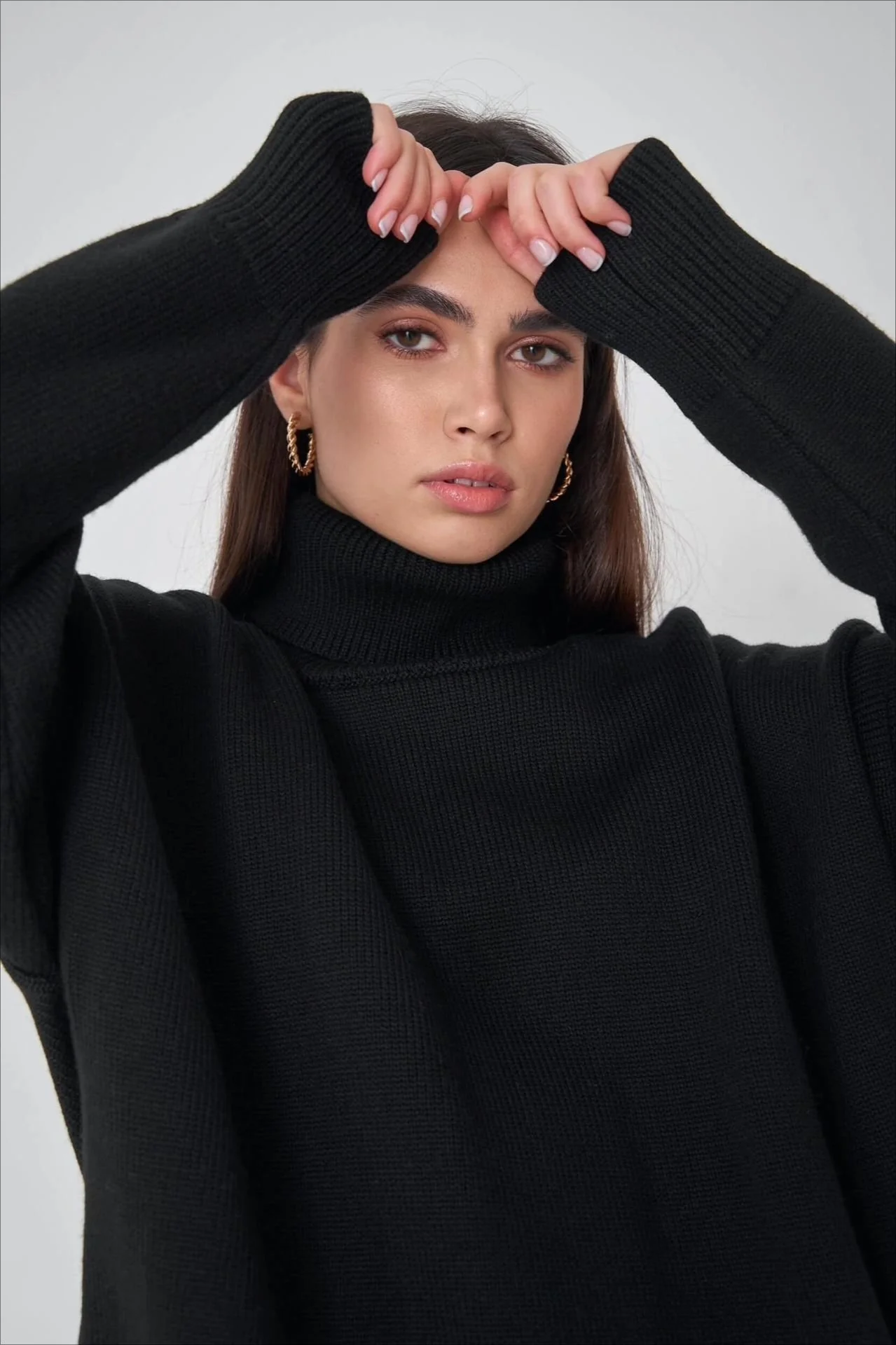 Basic Solid Knit Turtleneck Sweater - Image 21
