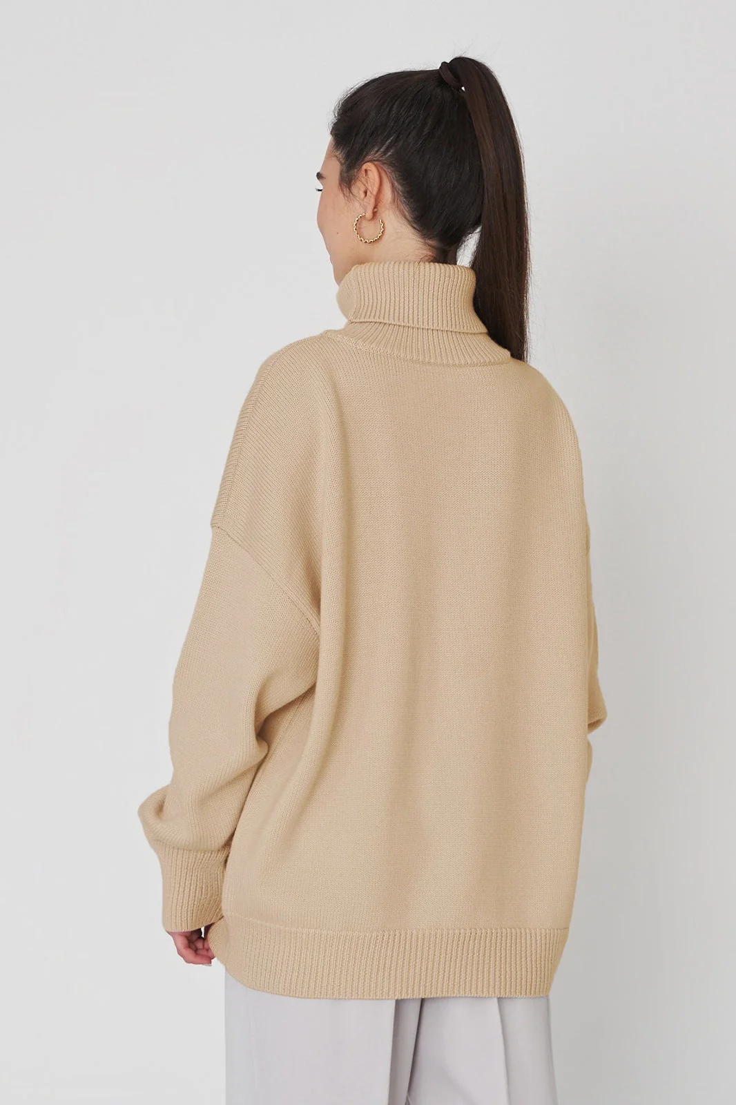 Basic Solid Knit Turtleneck Sweater - Image 27