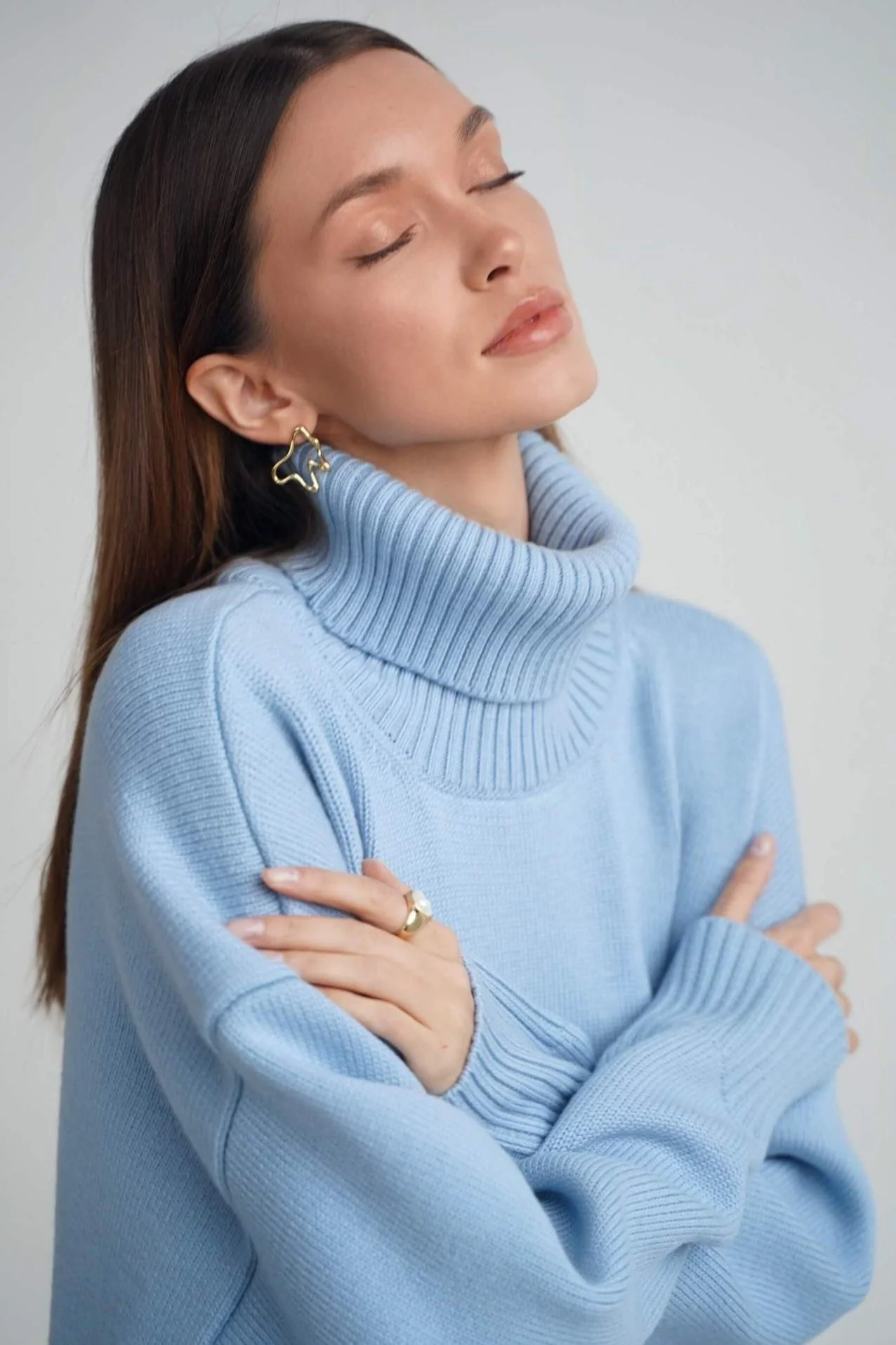 Basic Solid Knit Turtleneck Sweater - Image 56