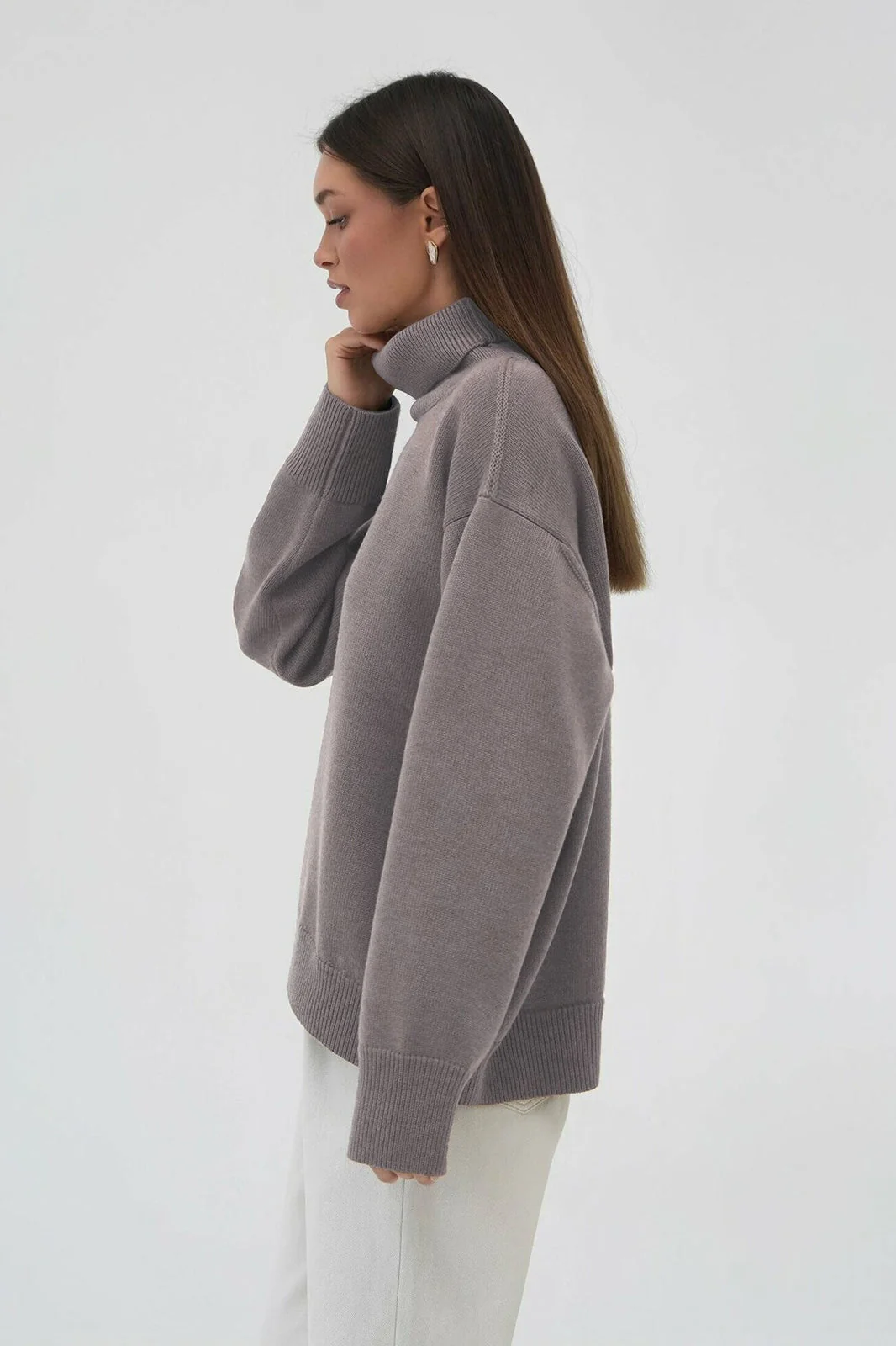 Basic Solid Knit Turtleneck Sweater - Image 59