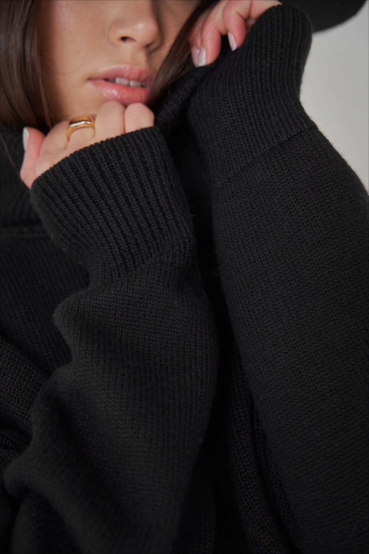 Basic Solid Knit Turtleneck Sweater - Image 64
