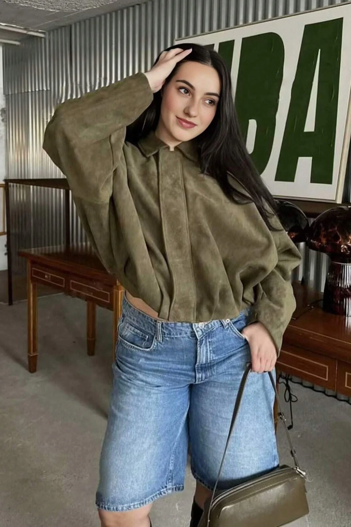 Batwing Sleeve Bomber Jacket - Image 4