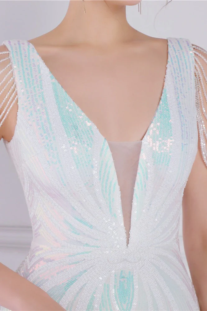 Beaded Floral Sequin Mermaid Party Dress - Image 21