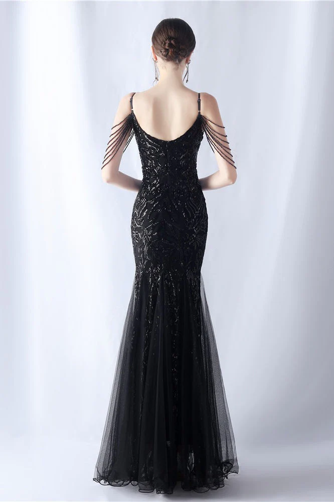 Beaded Mesh Cocktail Maxi Dress - Image 10