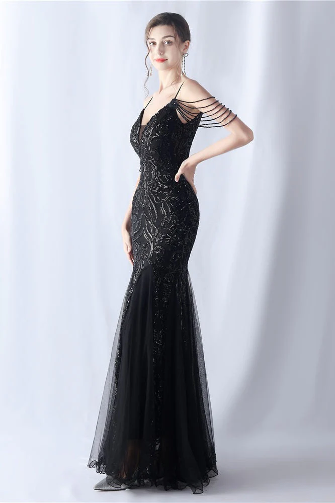 Beaded Mesh Cocktail Maxi Dress - Image 25