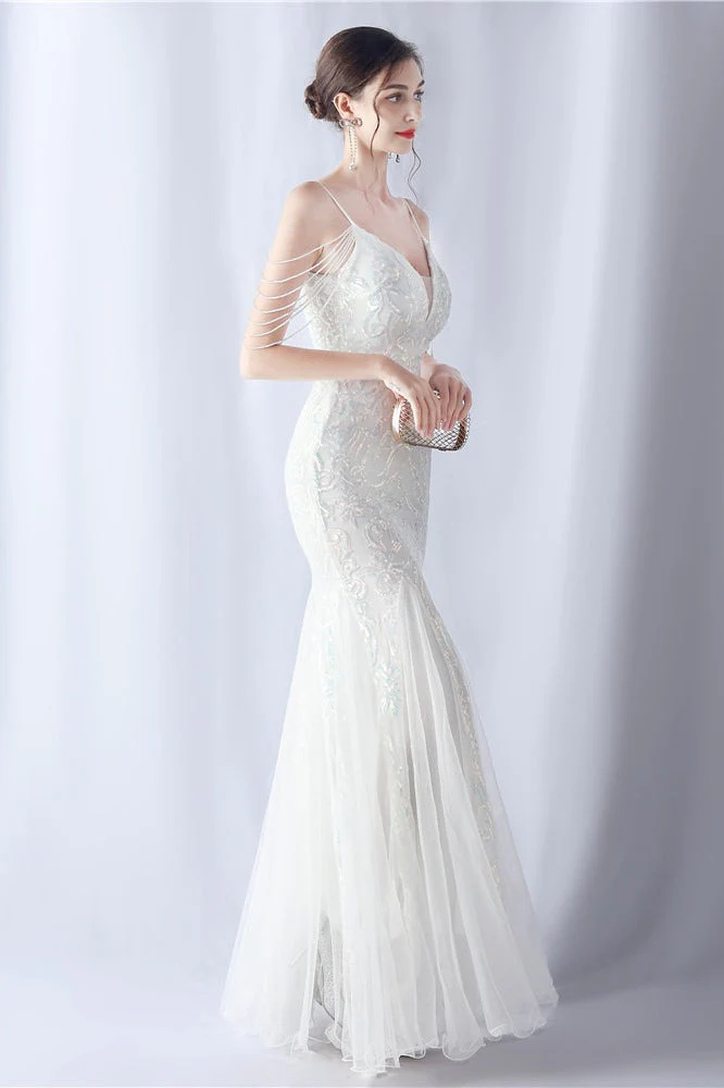 Beaded Mesh Cocktail Maxi Dress - Image 3
