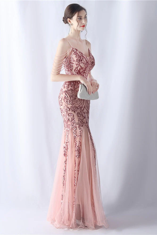 Beaded Mesh Cocktail Maxi Dress - Image 7