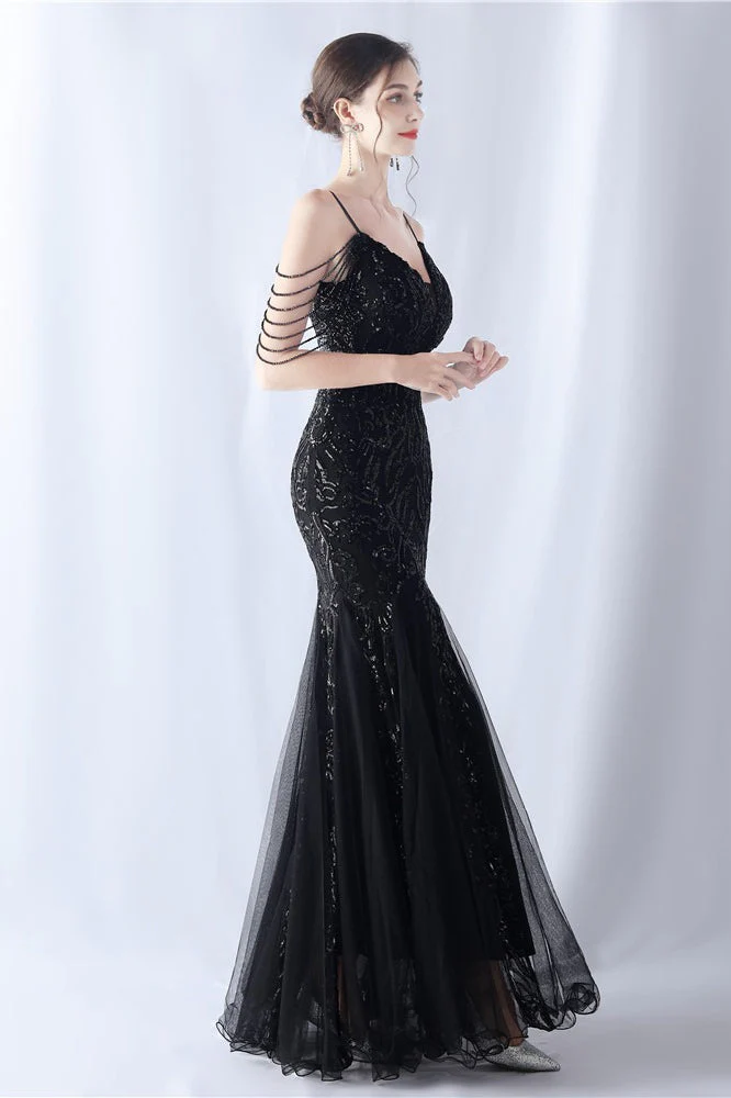 Beaded Mesh Cocktail Maxi Dress - Image 9