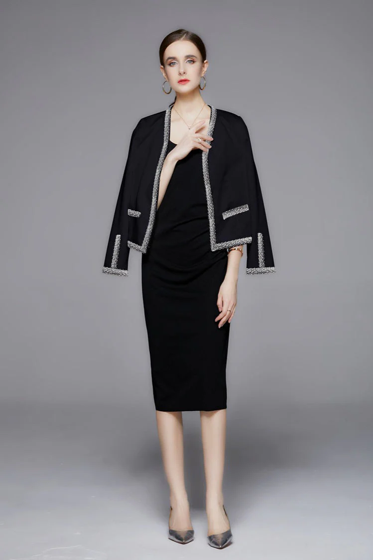 Beaded Open Front Short Coat - Image 5
