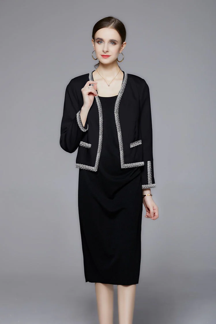 Beaded Open Front Short Coat - Image 6