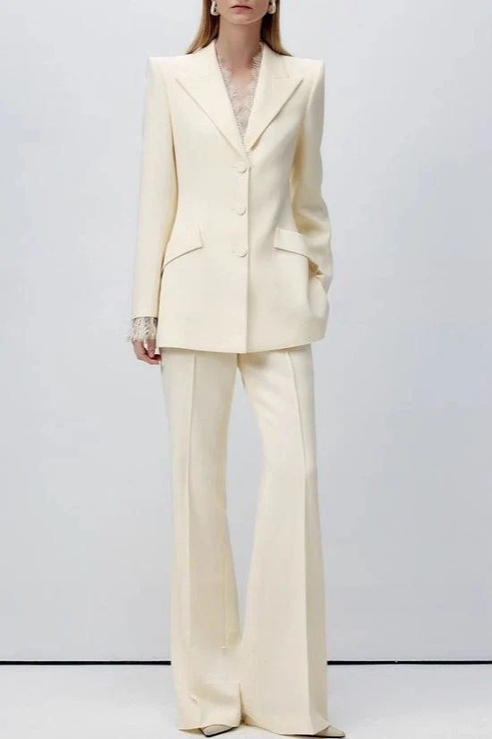 Beige Lace Waist Blazer - Image 2
