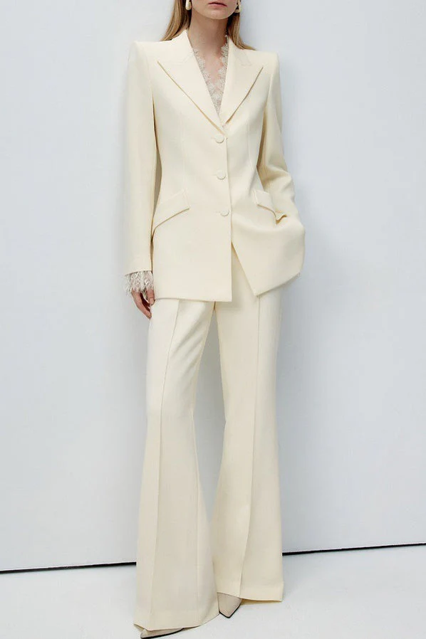 Beige Lace Waist Blazer - Image 3