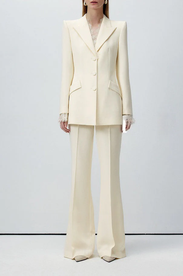 Beige Lace Waist Blazer - Image 4