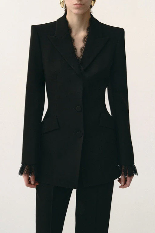 Beige Lace Waist Blazer - Image 9