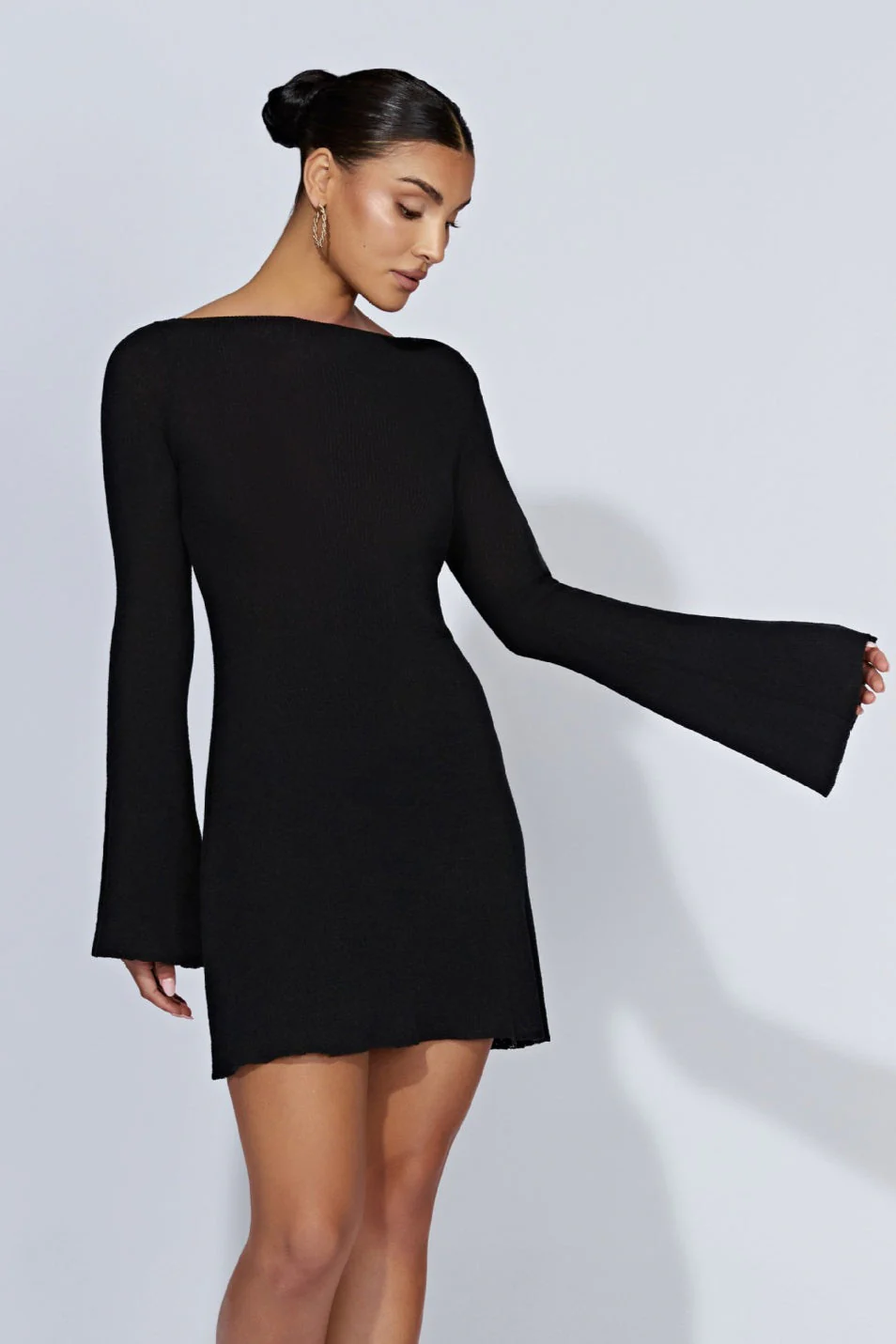 Bell Sleeve Knit Sweater Dress - Image 5