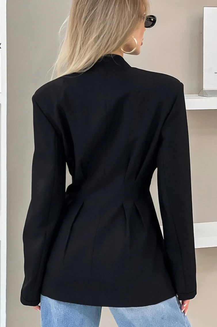 Belted Slim Fit Blazer - Image 5