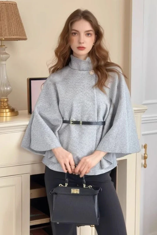 Belted Wool Cape Coat - Image 3