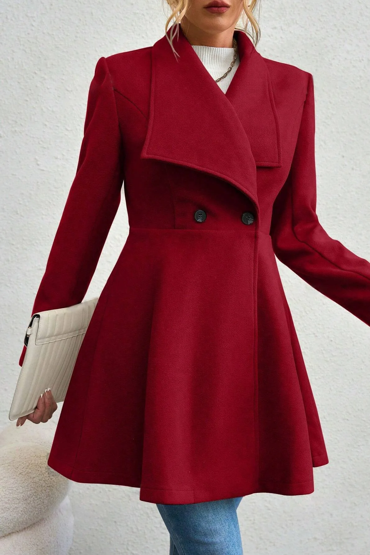 Belted Wool Long Coat - Image 10