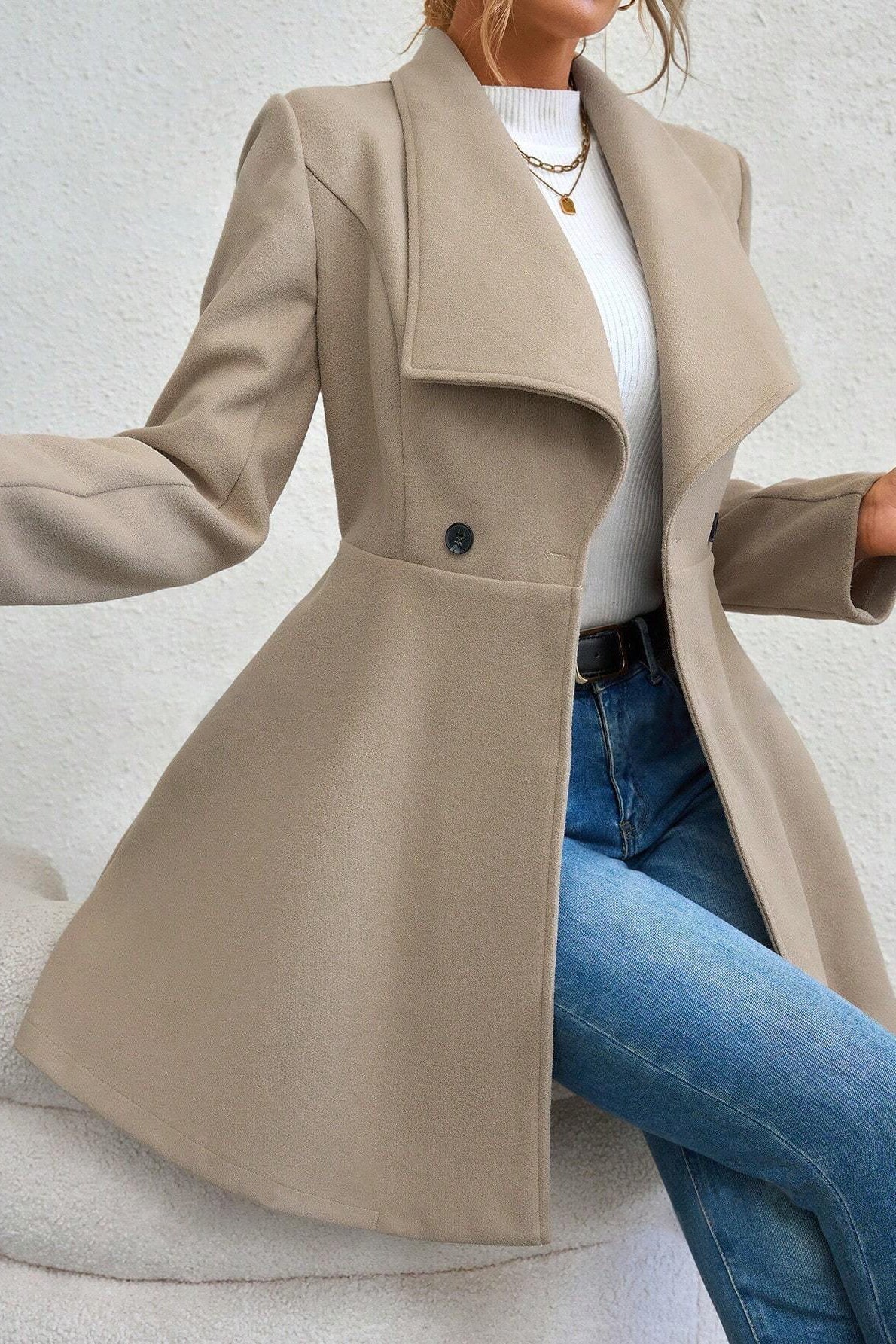 Belted Wool Long Coat - Image 7
