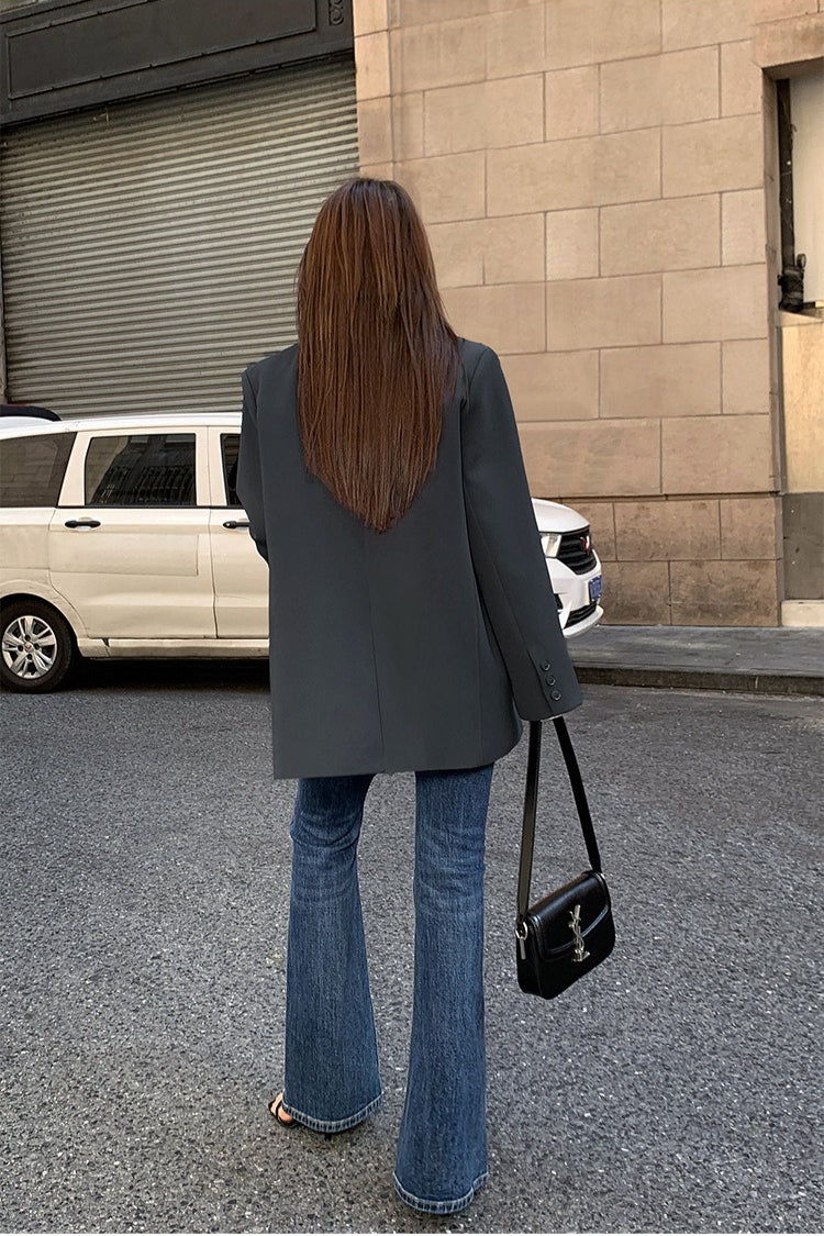 Black Slouchy Retro Style Blazer - Image 10