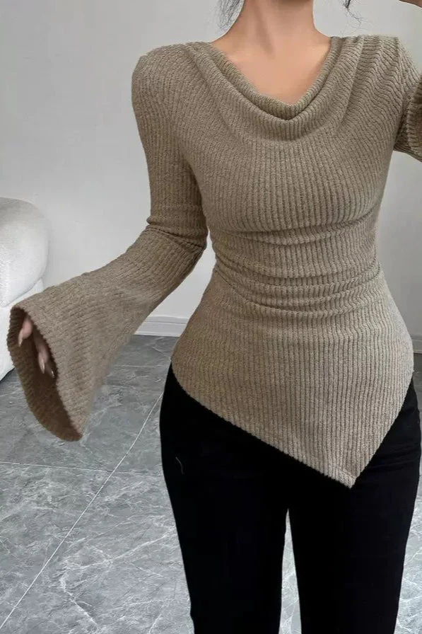 Bodycon Off-Shoulder Knit Top - Image 2