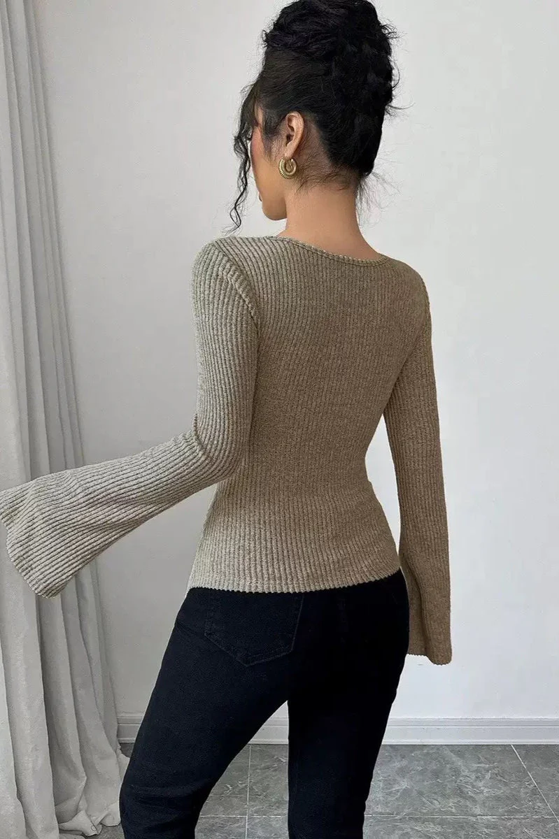 Bodycon Off-Shoulder Knit Top - Image 3