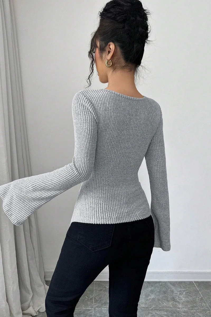 Bodycon Off-Shoulder Knit Top - Image 6