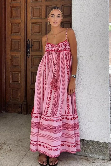 Boho Spaghetti Strap Tassel Boho Dress - Image 13