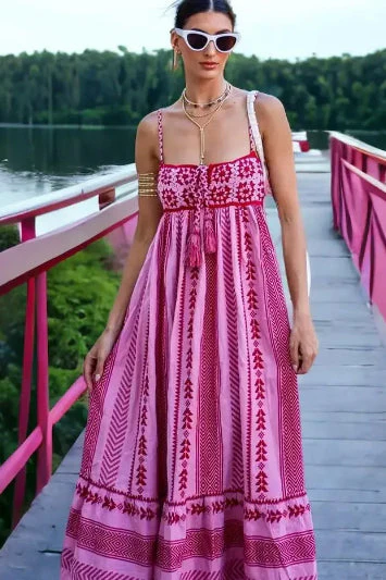 Boho Spaghetti Strap Tassel Boho Dress - Image 4