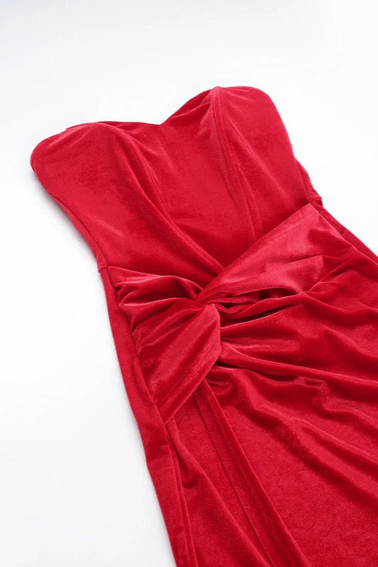 Boned Corset Velvet Party Dress - Image 8