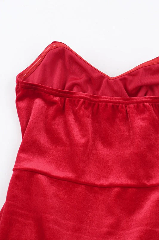 Boned Corset Velvet Party Dress - Image 9