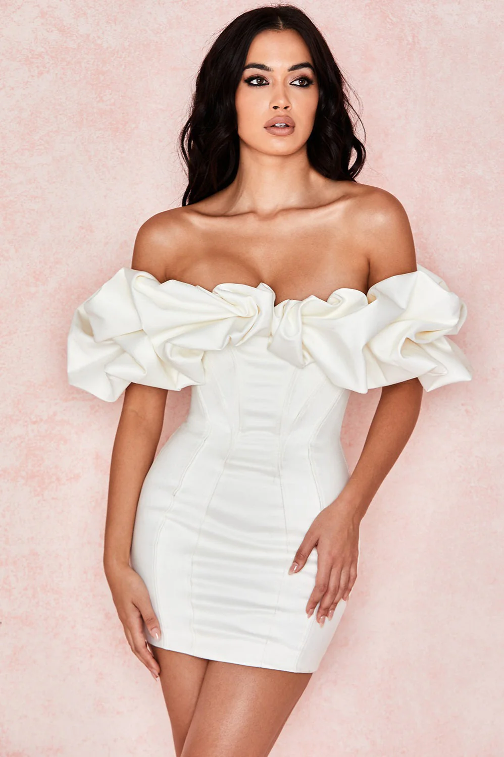 Boned Ruffle Mini Party Dress - Image 7