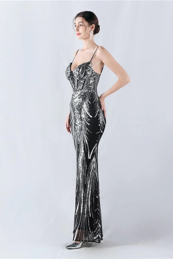 Boned Sequin Embroidered Formal Dress - Image 10