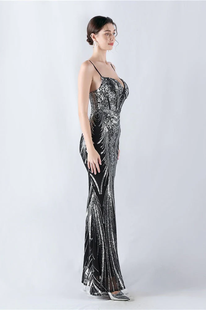 Boned Sequin Embroidered Formal Dress - Image 11