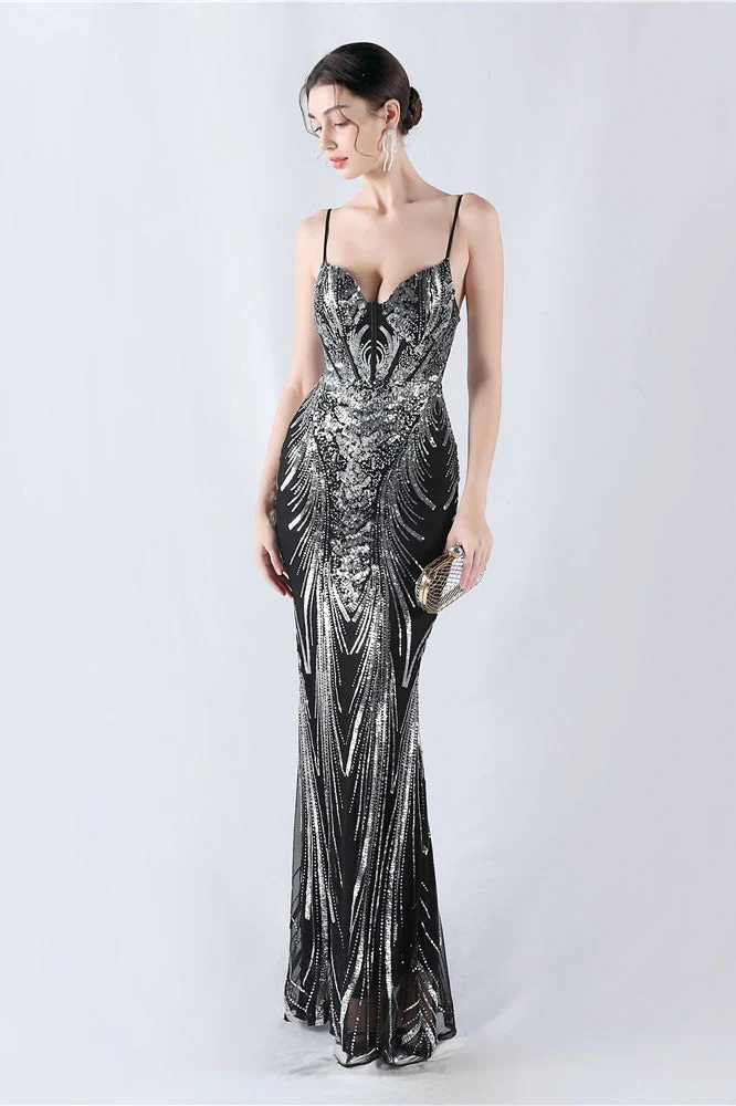 Boned Sequin Embroidered Formal Dress - Image 12