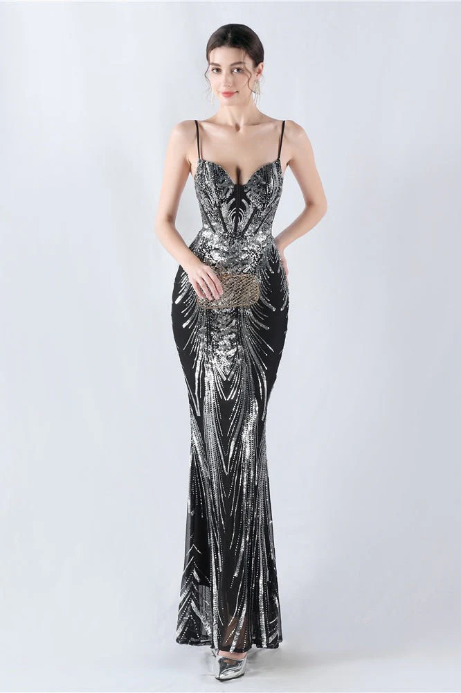 Boned Sequin Embroidered Formal Dress - Image 13
