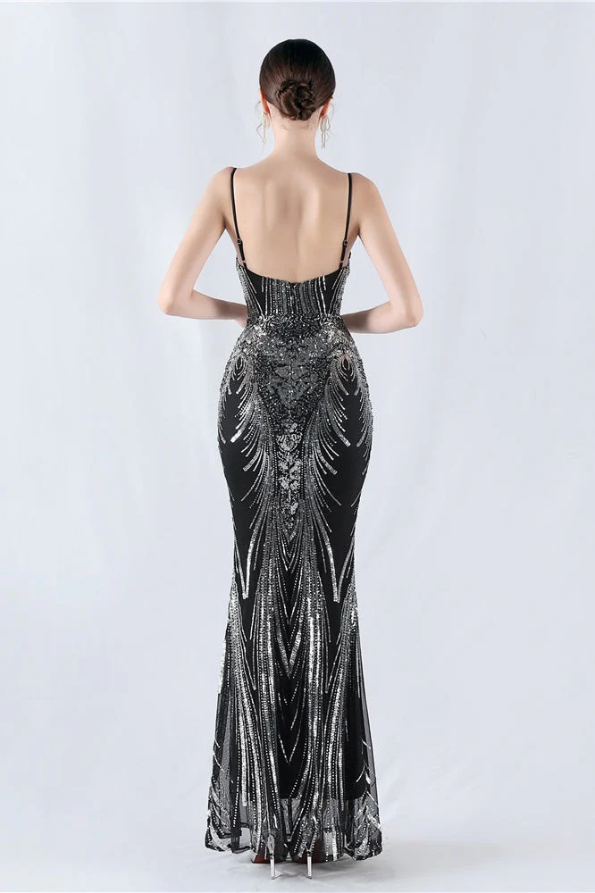 Boned Sequin Embroidered Formal Dress - Image 14