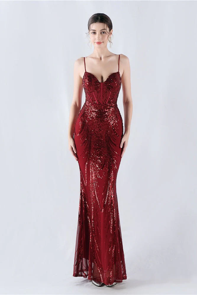 Boned Sequin Embroidered Formal Dress - Image 15