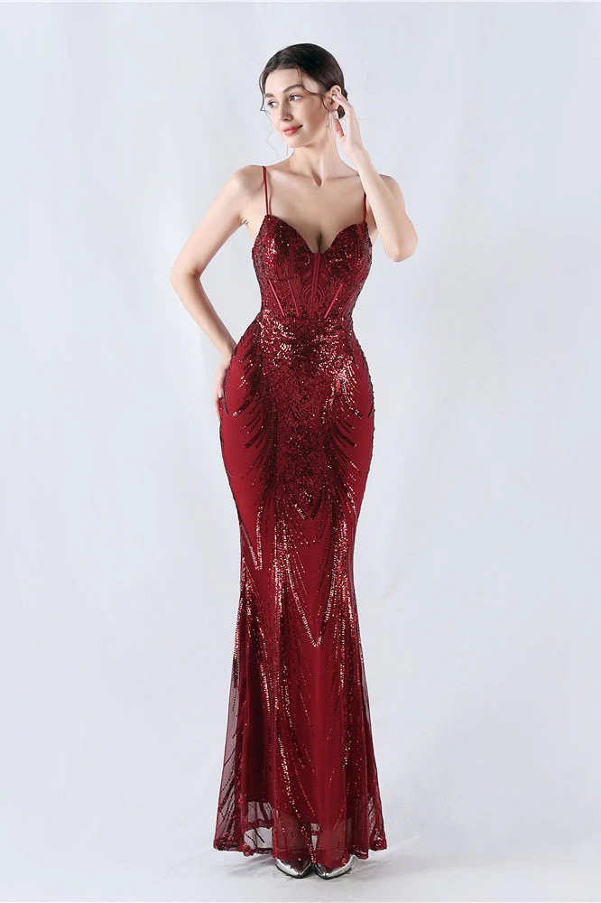 Boned Sequin Embroidered Formal Dress - Image 16