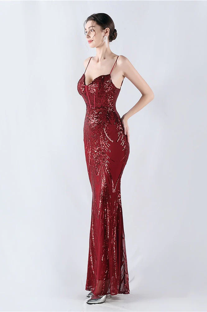 Boned Sequin Embroidered Formal Dress - Image 17