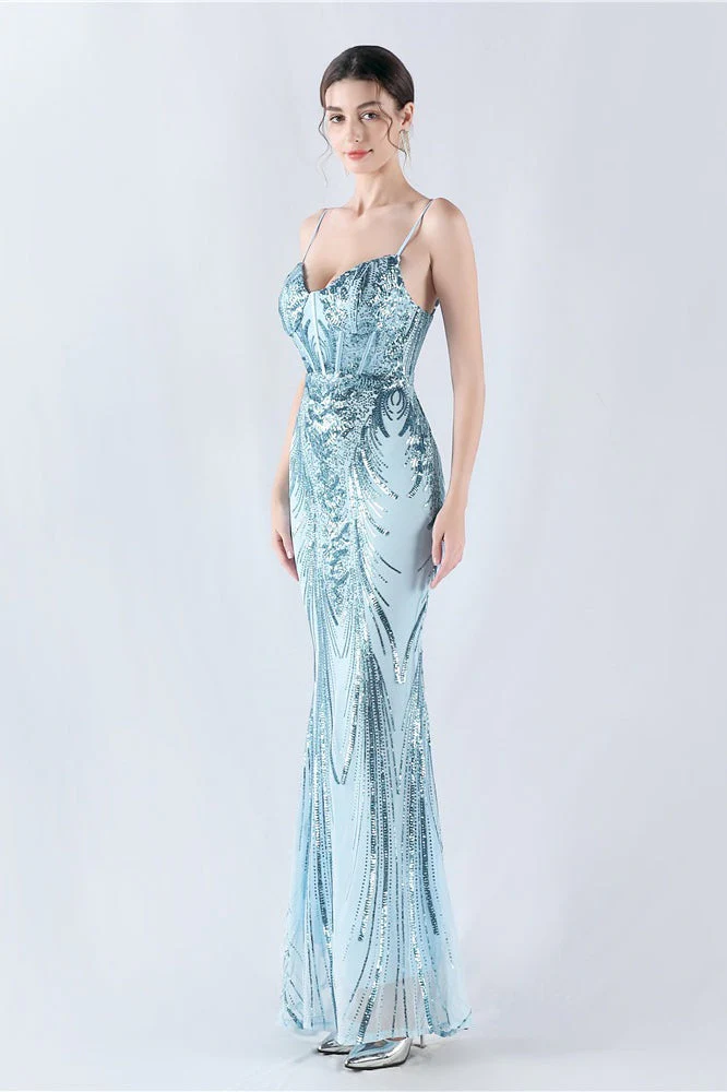 Boned Sequin Embroidered Formal Dress - Image 2