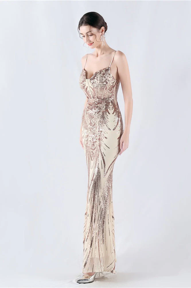 Boned Sequin Embroidered Formal Dress - Image 21